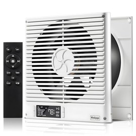 8" Room to Room Fan with Remote, 320CFM Through Wall Air Transfer Fan with Temperature Control, Reversible Airflow Design, 10 Speeds, Quiet Balance Exhaust Vent for Bedroom, Laundry,Kitchen