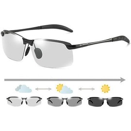 White-black Polarized Photochromic Sunglasses UV400 Sports Sunglasses Day and Night Driving Glasses Ultra-Light Sun Glasses Eyewear Cycling Glasses and Goggles Sports and Outdoors