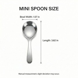 6-Pack Mini Stainless Steel Condiment Spoons, Small Jar Spoons for Spice, Salt, Sugar, Honey, Jam & Coffee, 3.62in Tiny Serving Spoons for Kitchen & Tea Bar