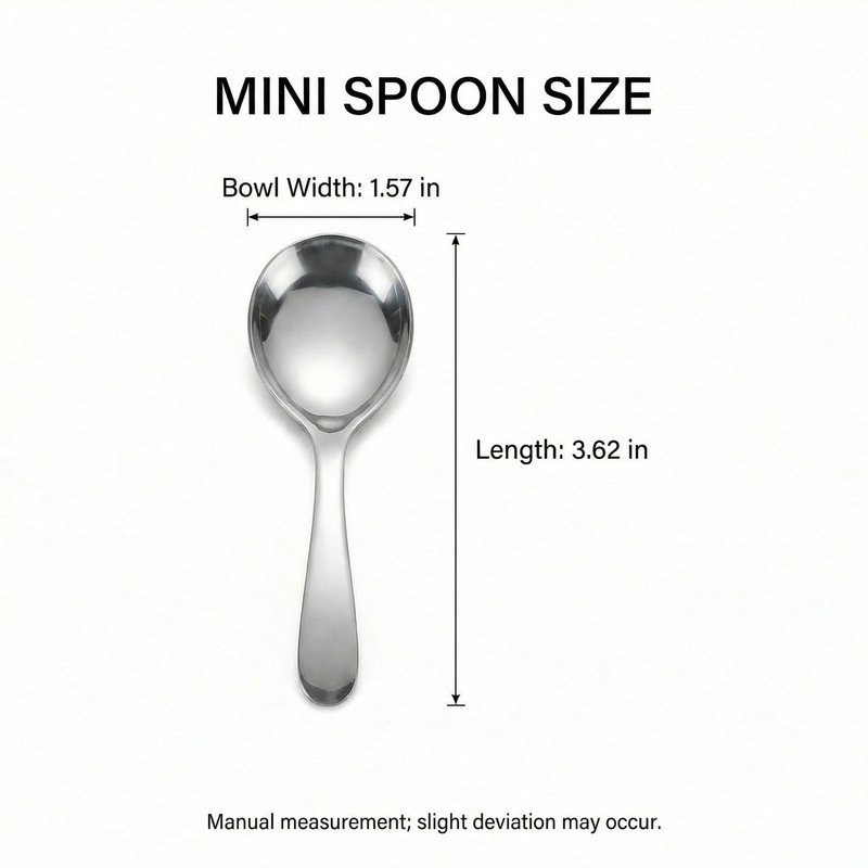 6-Pack Mini Stainless Steel Condiment Spoons, Small Jar Spoons for