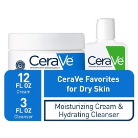 CeraVe Moisturizing Cream and Face Wash Trial Combo 12oz + 3oz Travel Size Cleanser 8 Ounce Cream + / 세라브 보습 크림 및 페이스 워시 트라이얼 콤보 12온스 + 3온스 여행용 사이즈 클렌저 8 Ounce Cream +