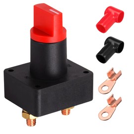 Ampper Battery Disconnect Switch, DC 12-48 V Battery Power Isolator Cut Off Master Switch Kit for Vehicles Motorcycles and More (100A, 1 Pack)