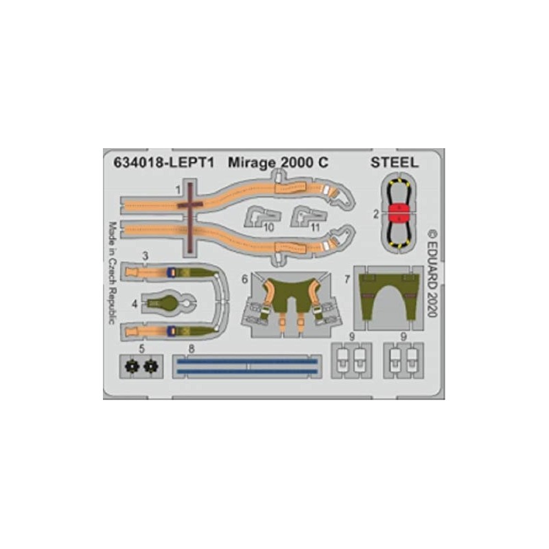 Eduard EDB634018 Brassin 1:32-Mirage 2000 C Look (Kitty Hawk)