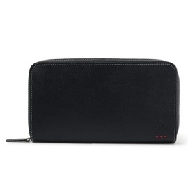 Adabat 118020 Men's Long Wallet, Round Zipper, Exclusive to Order, Large Capacity, Genuine Leather, Leather, 01: Black