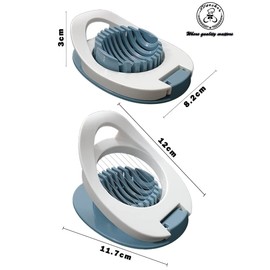 Starchef Stainless Steel Preserved Egg Ham Banana Cutter Slicer, Slice Boiled Eggs Preserved Eggs Hams Bananas Effectively（Blue）