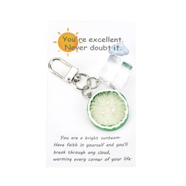 FRULX Colorful Lemon Ice Cube Keyring, Unisex Gift Idea for Birthday, Gifts for Women, Mum, Sister, Boyfriend, Friends, Modern Design, Bag Charm, Ideal for Couples, Travel and More