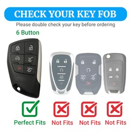 Joouheax for Chevy Key Fob Cover with Keychain, Soft TPU Full Protection Car Key Case Compatible with Chevy 2021 2022 2023 2024 2025 Tahoe Sierra Suburban GMC Yukon Denali Silverado, 6 Buttons, Gold