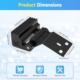 Mixizigoz Upgraded Aluminum Alloy Door Reinforcement Lock - Home Security Flip Deadbolt Door Latch with Screws - Withstands 800 lbs, Fits Inward Swinging Apartment, Bedroom (Black-1 Pc)