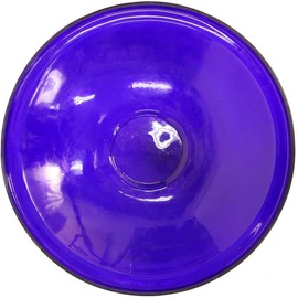 Oakestry Cobalt Blue Birdbath Crackle Garden Decorative Hand Blown Glass Bowl 14 Inches for Garden Patio or Yard Vibrant Low Profile Design Weather Resistant