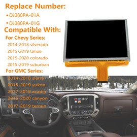 DJ080PA-01A 8" Touch Screen Radio Digitizer LCD Monitor Navigation for Chevy Silverado Tahoe Colorado Suburban, for GMC Sierra Yukon Canyon Terrian 2015 2016 2017 2018 55 Pin Mylink TouchScreen Radio