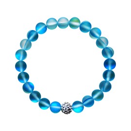 Hope Inspired Mystic Mermaid Glass Bracelet with 8 mm Blue Moonstone Beads