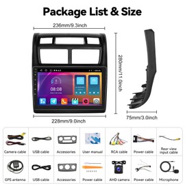 SIXTOP [2+64G] Android Car Stereo for Kia Sportage 2007-2013 with Carplay Android Auto Mirror Link Change Theme 9 inch Touchscreen FM RDS EQ Bluetooth WiFi GPS+Camera & MIC