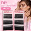 Fluffy Individual Eyelashes Kit 60+80+100D Clusters Lashes Kit 590pcs Thick