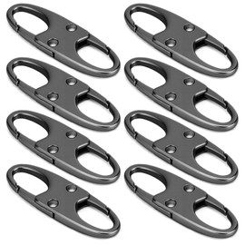 Premium 8 Pcs Anti Theft Zipper Clips, Space Gray (Gunmetal), Double Opening Small Carabiner Clips, Zinc Alloy Zipper Pull Replacement for Backpack Luggage Purse Travel Security Essentials