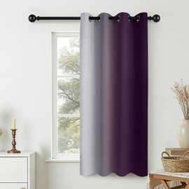 COSVIYA Curtains & Drapes Ombre Purple Gradient Drape 63 inch Long 1 Panel,Grommet Room Darkening Light Blocking Insulated Thermal Window Treatments for Bedroom/Living Room,52x63 inches