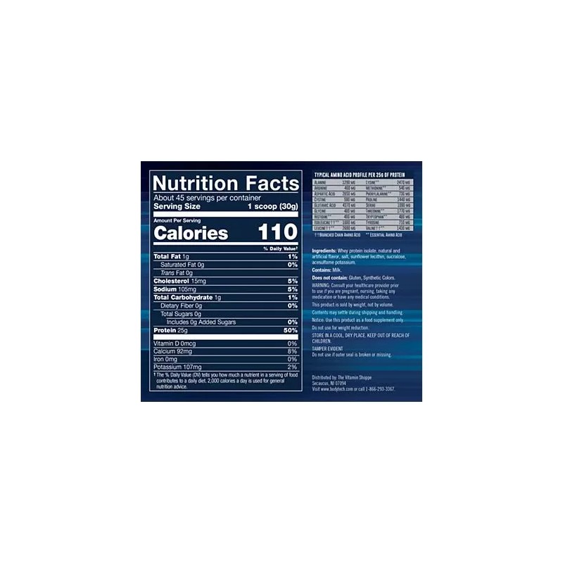 BodyTech Whey Protein Isolate Powder - Fruity Cereal (3 lbs./46
