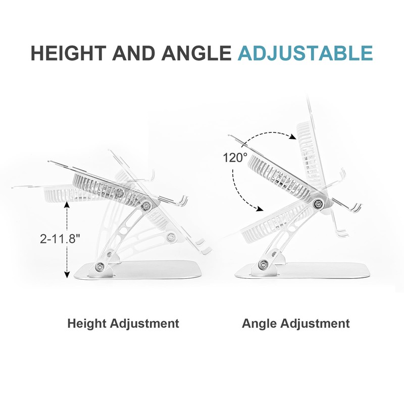 SHUWEI Laptop Cooling Stand with 3 Speed Fan, Adjustable Height