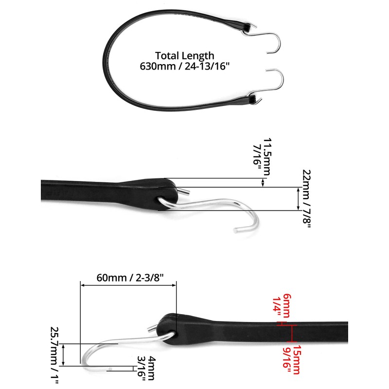 QWORK 21" Tarp Straps for Flatbed Trailers, Adjustable Tarp Straps,