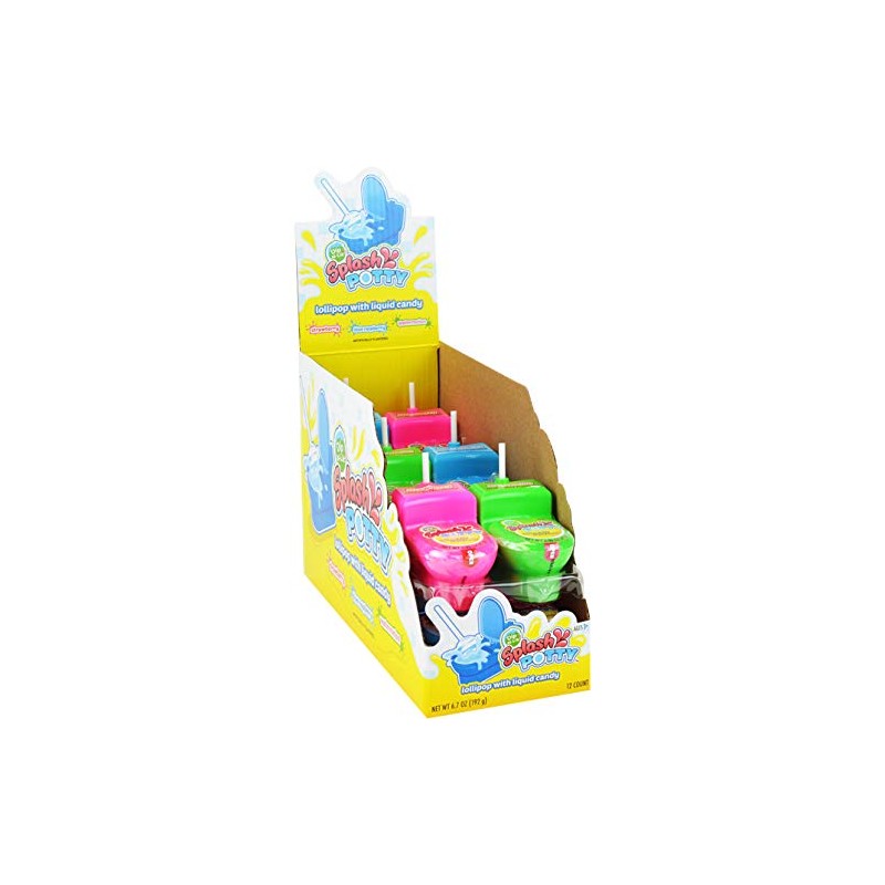 Koko's Dip-N-Lik Splash Potty Lollipop Candy - 12 Count Display