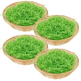 Bluelves 4 Stück OsterköRbchen + 200g Ostergras Grün,Osterkorb Zum Befüllen,Osternest mit Deko Gras und Eierfarbe,Osternester zum Befüllen,Osternest Basteln,Ostern Deko,Ostern Geschenkkorb