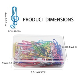 Large Paper Clips, 1.6 Inch, 40mm, 50 Pcs, Multicolored Note Shapes, Smooth & Durable, Suitable for Office School and Personal Use, Plastic Box Packaging