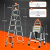 Extension Step Ladder Aluminum, Multi-Purpose Telescopic Ladder, 6+7 Step Ladder