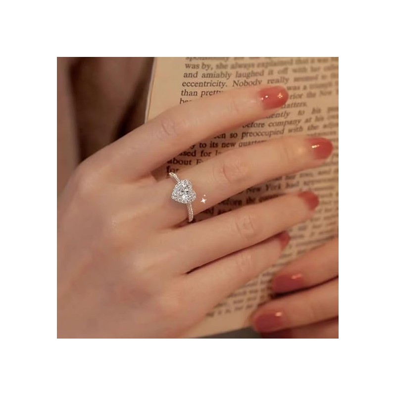 1 Pcs Heart Ring for Women Fashionable Heart-shaped Ring for
