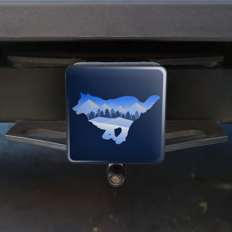 GRAPHICS & MORE Wolf Silhouette Running Snow Scenery Tow Trailer