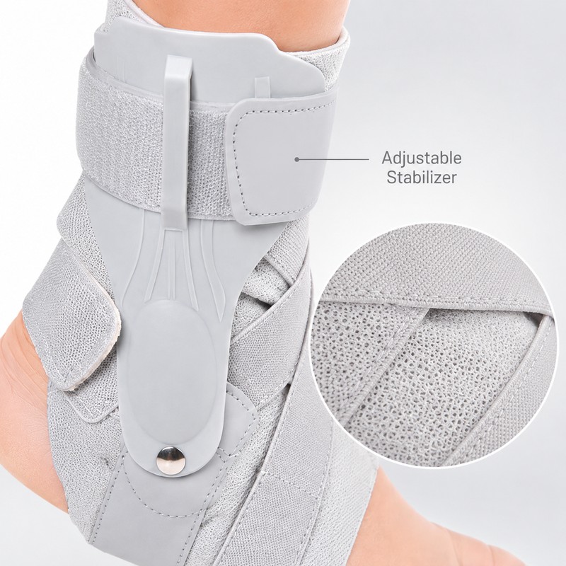 Adjustable Ankle Support Brace – Breathable Compression Stabilizer for Running,