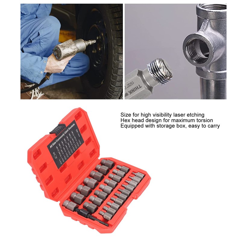 27Pcs Screw Extractor Set, Hex Head Multi Spline Screw Remover