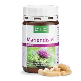 Sanct Bernhard Milk Thistle Capsules with 200 mg Milk Thistle Dry Extract, with Choline & Zinc - 90 Capsules for 3 Months