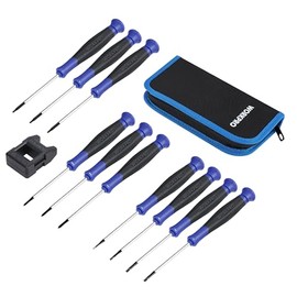 WORKPRO - Juego de destornilladores de precisión de 10 piezas con bolsa, destornilladores magnéticos pequeños con Phillips, ranurados, Torx Star, kit de herramientas de reparación de mini