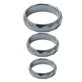 DOITOOL Creative Hematite Rings, Hematite Stone Rings, Practical Finger Rings, Useful Magnetic Rings, Pack of 3