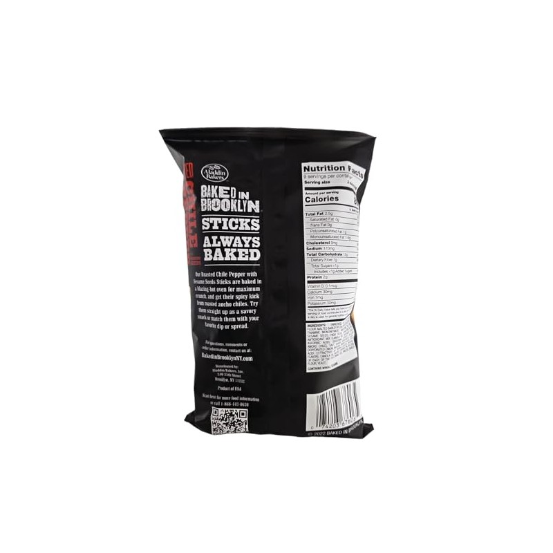 Baked in Brooklyn Roasted Chile Pepper with Sesame Seeds Breadsticks