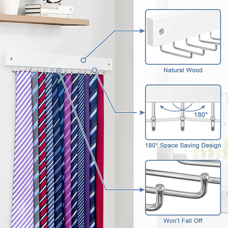 【2 in 1】 2 Pack Tie Organizer Belt Organizer Wall
