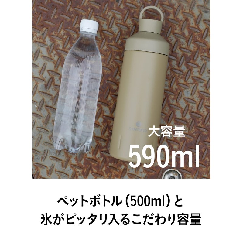 CBJAPAN SANTECO Water Bottle, Khaki, 19.2 fl oz (590 ml),