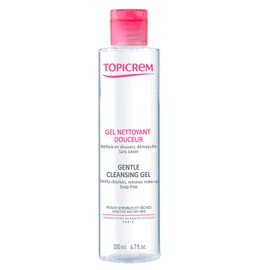 TOPICREM HYDRA+ Gel limpiador facial suave para piel sensible y seca - Limpia e hidrata tu piel de rostro y cuerpo - Con glicerina de origen y tensioactivos suaves - No irrita los ojos - 200 ml