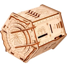 ESC WELT Fort Knox Box PRO 3D Puzzle Box Crew Box Brain Teaser Wooden Puzzle with Secrets Escape Game Unique 3D Squishy Box for Adults Parent Child Girl Craft Wooden