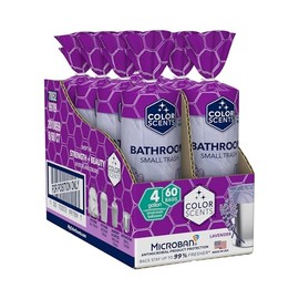 Color Scents Small Trash Bags - 4 Gallon, 480 Total Bags (8 Packs of 60 Count), Twist Tie - Lavender bag in Lavender Scent with Microban