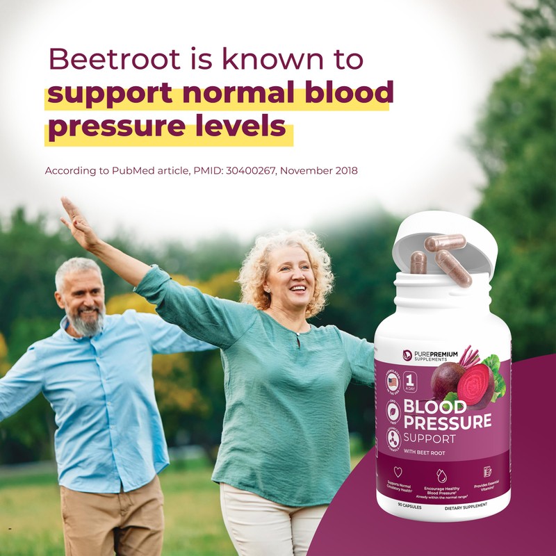 PurePremium Beet Root Capsules for Normal Blood Pressure Support -