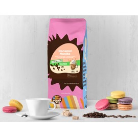 Crazy Cups Decaf Flavored Ground Coffee, Caramel Vanilla, in 10 oz Bags, For Brewing Flavored Hot or Iced Decaf Coffee, 3 Pack