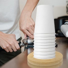 Cabilock Wooden Cup Holder, Paper Cup, Lid Holder, Disposable Paper Cup Dispenser, Coffee Cup Holder, Disposable Cup Stand, Made of Wood, Paper Cup Holder, Wooden Bathroom Cup