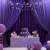 Purple Backdrop Curtains 2 Panels-Wrinkle-Free Purple Curtains Polyester Photography Drapes
