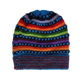 Gamboa Women's Beanie Alpaca Wool Multicolored Hat for Winter