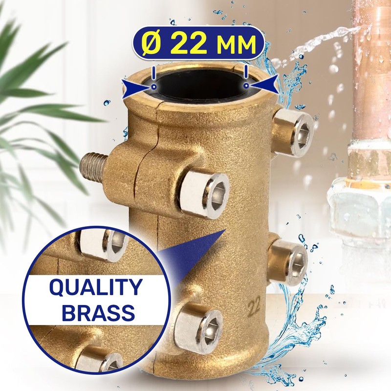 Plug Clamp for Copper Pipe Diameter 22 mm Made of