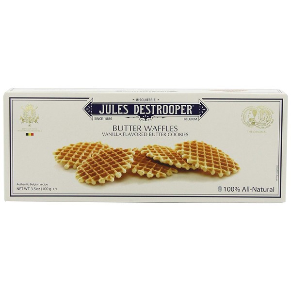 Jules Destrooper Butter Waffles Cookies 3.52 oz Box - Single Pack