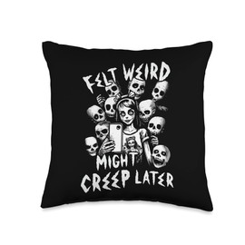 Felt Weird Might Creep Later Ghoul Girl Selfie With The Dead Throw Pillow