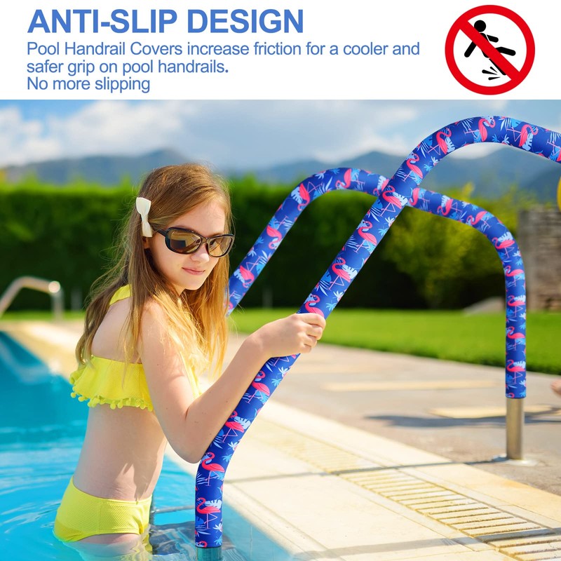 Junkin Flamingo Pool Handrail Cover Swimming Pool Hand Rail Slip