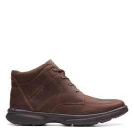 Clarks Men's Bradley Mid Oxford Boot, Brown Tumbled Leather, 10