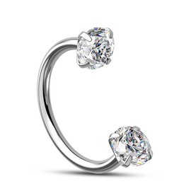 Oufer 18G/20G Horseshoe Internally Threaded & Threadless AAA+ Grade CZ Nostril Cartilage Lobe Piercing Ring Inner Diameter 7mm 8mm 10mm 316L Stainless Steel:_Silver_20G Threadless (Push Pin)_8mm